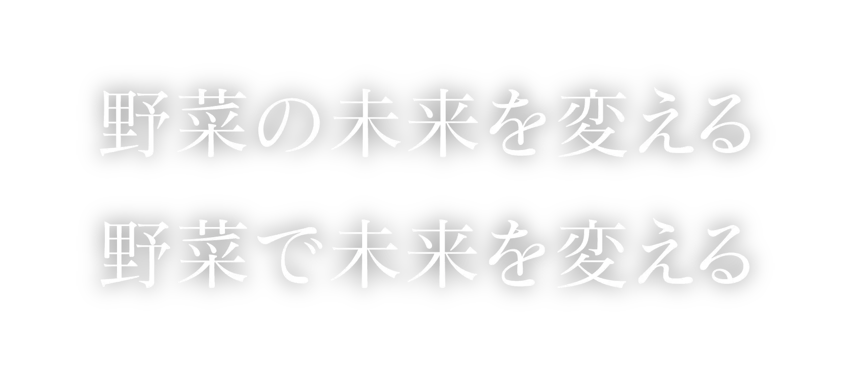 野菜の未来を変える 野菜で未来を変える